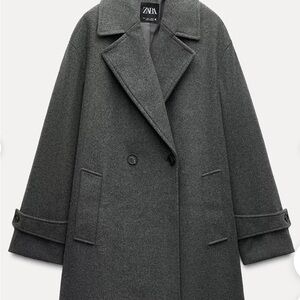 Zara Women's Charcoal Pea Coat